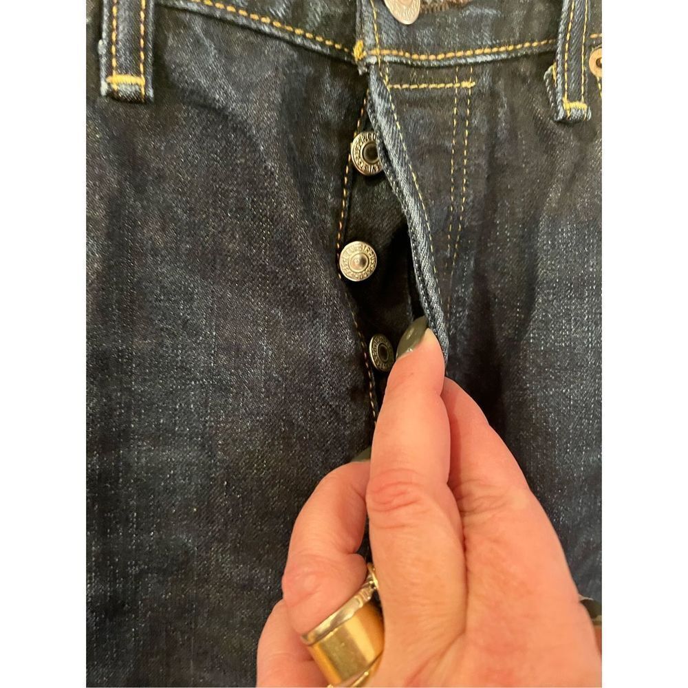 Levi’s 501 Dark Wash Button Fly Jeans sz 38X32 EUC UNWORN - Picture 4 of 8